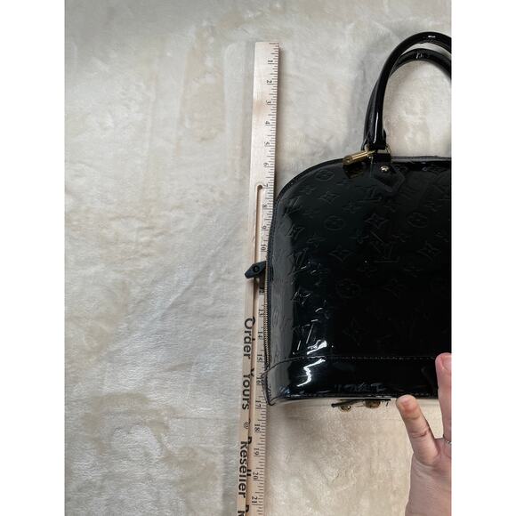Louis Vuitton Black Patton Leather Vernis Alma GM Noir Magnetique Designer Bag - Picture 16 of 16